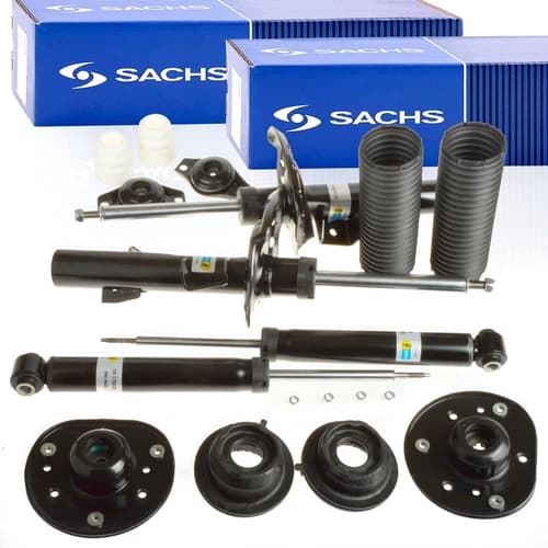 2x SACHS Stoßdämpfer + Service-Kit + Domlager Hinten für BMW 5 F07 F11