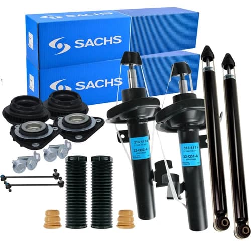4x SACHS Stoßdämpfer + Domlager Service-Kit für FIAT BRAVO II LANCIA